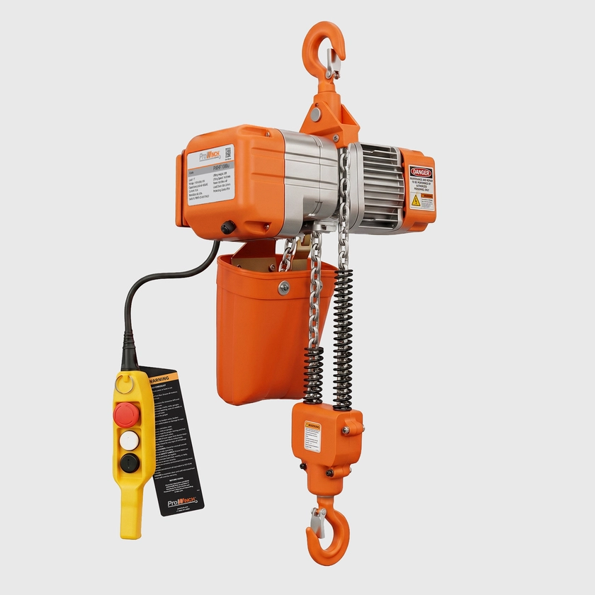 1 ton 2200 lb 110~120V 1 Speed Electric Chain Hoist 20 ft. G80