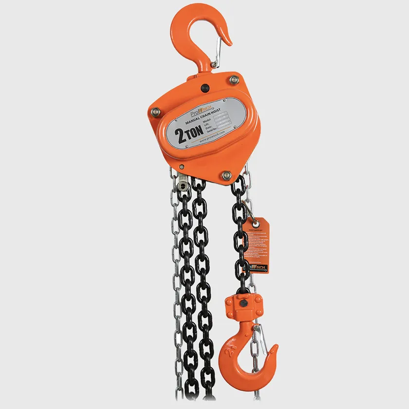 4400 lbs. 2 ton 20 ft Manual Chain Hoist G80 Black Tempered Chain